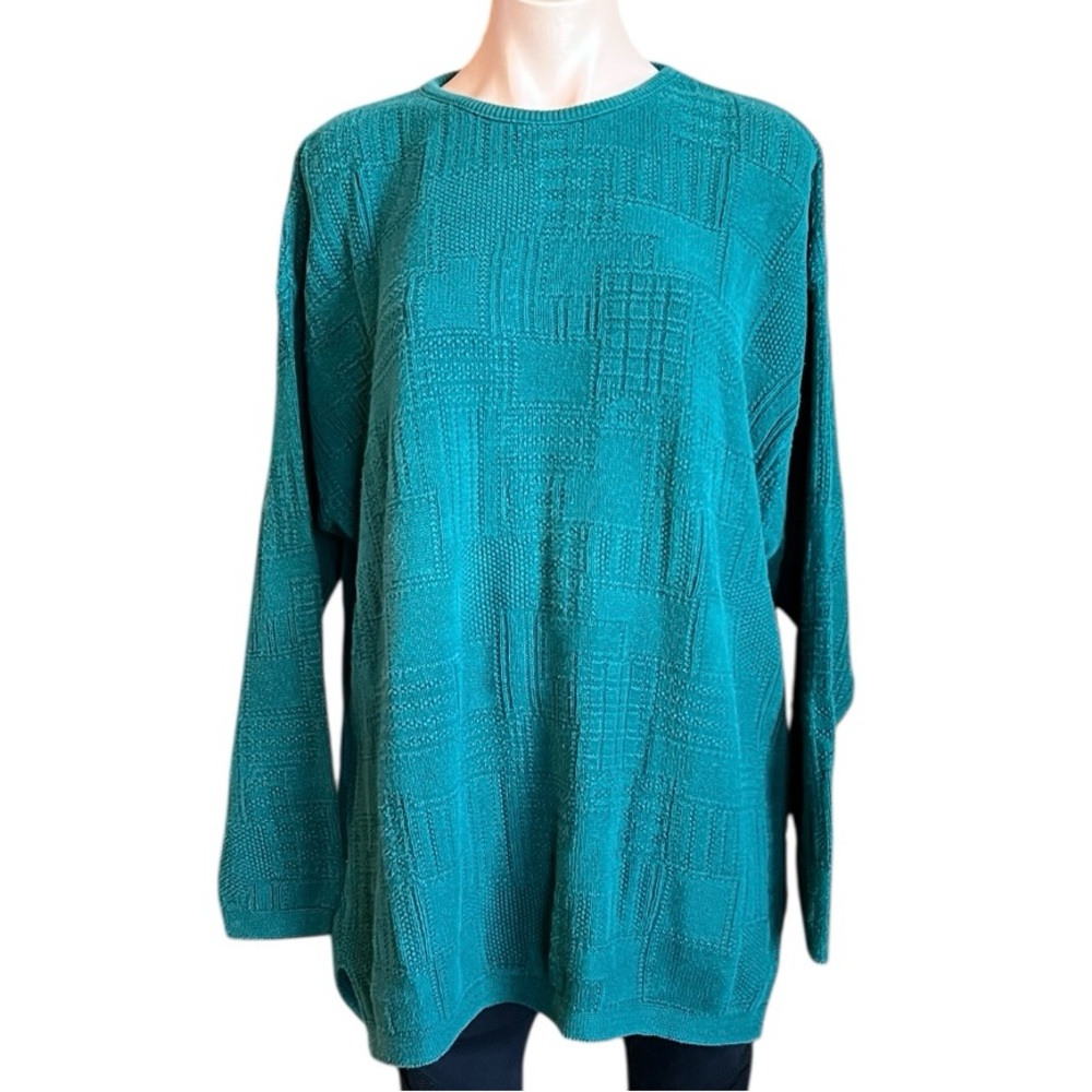 Vintage Shenandoah Chic Green Women's Crew Neck Sweater